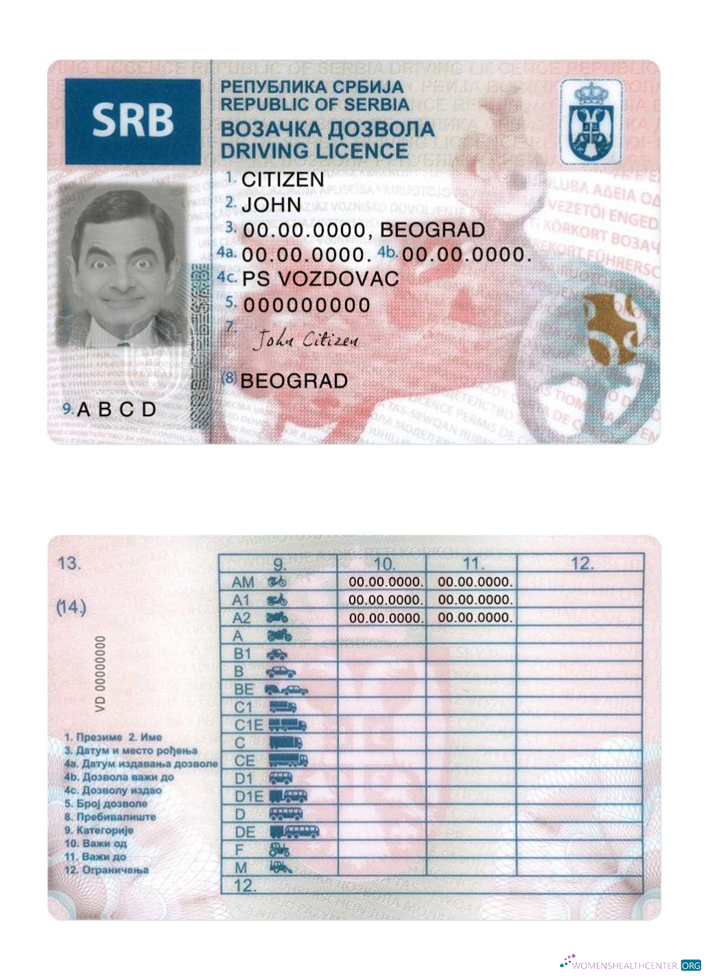 download Serbia driving license